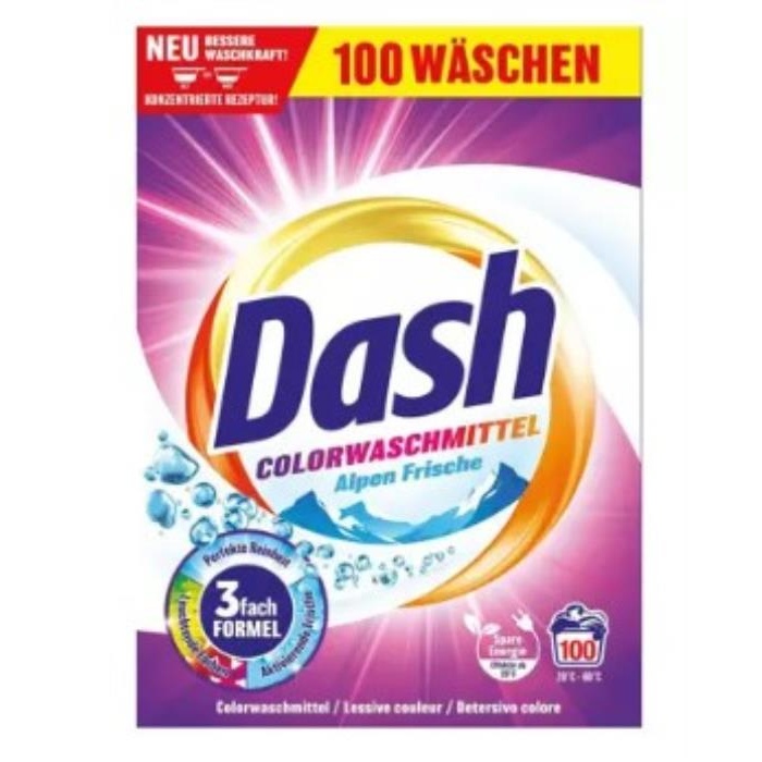 Detergent rufe, DASH, Pudra, 5kg, 100 spalari, Color, Universal