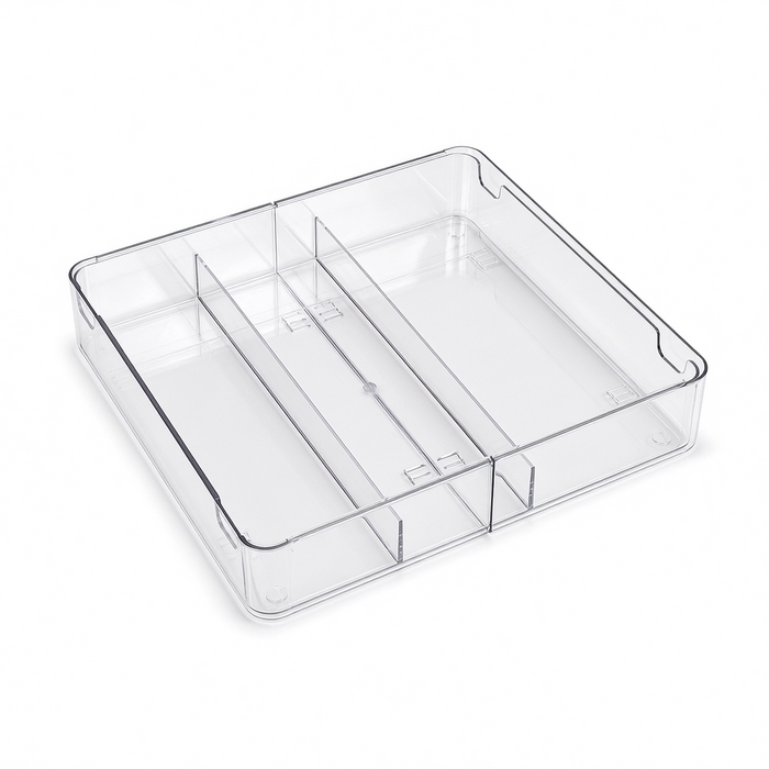 Organizer, GS, Plastic, 27x27x5 cm, 46x27x5 cm, Transparent, 3 compartiments