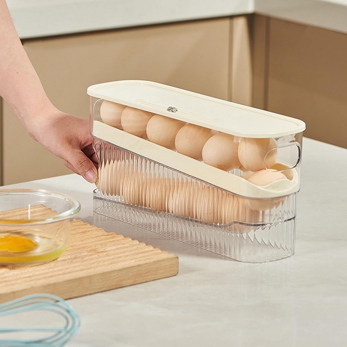 Storage organizer, GS, For the eggs, Plastic, 30x9x14 cm, Transparent