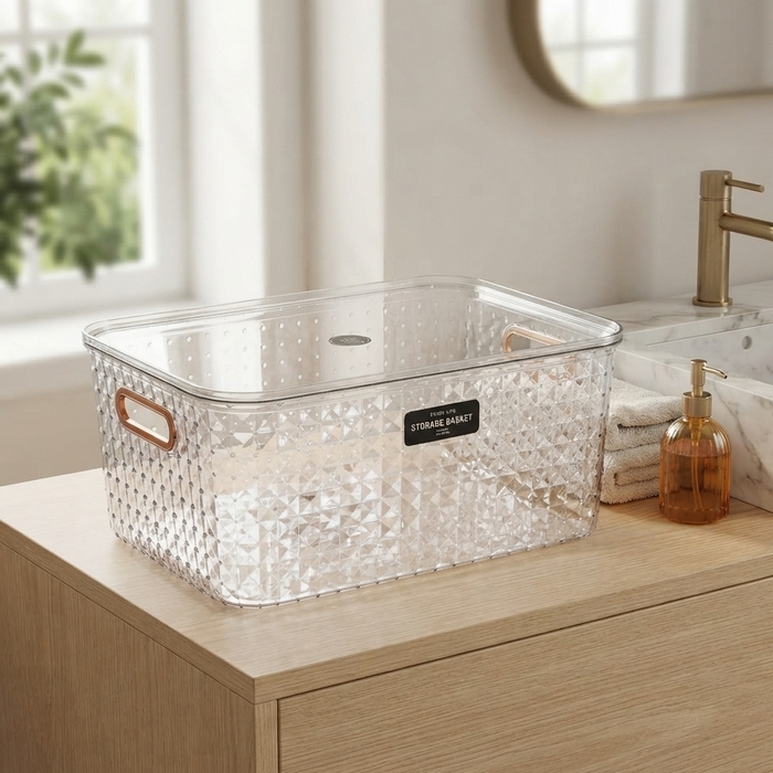 Storage organizer, GS, Plastic, Various Colors, With lid, 35.5x25x16 cm