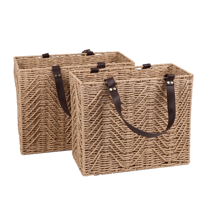 Basket set, GS, 2 pieces, Braided wire, 40x20x30 cm, 36x16x30 cm