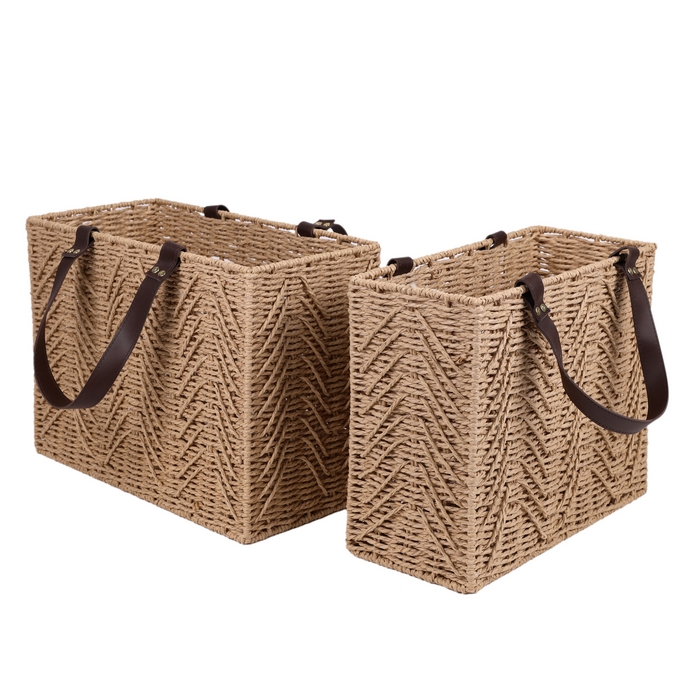 Basket set, GS, 2 pieces, Braided wire, 40x20x30 cm, 36x16x30 cm