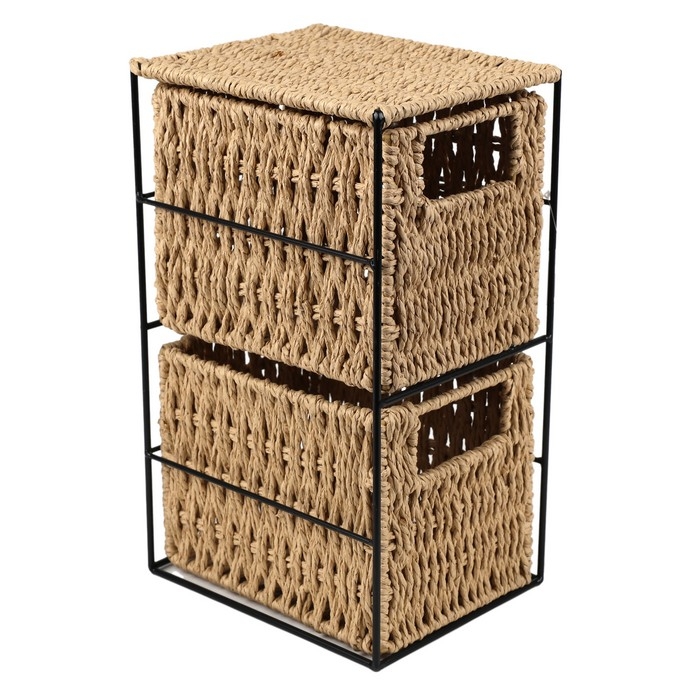 Raft depozitare, GS, Fir împletit, 2 compartimente, Dreptunghiular, 33 cm, 20 cm, 16 cm