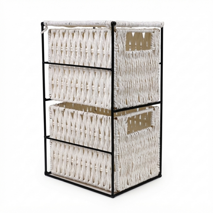 Raft depozitare, GS, Fir împletit, 2 compartimente, Dreptunghiular, 33 cm, 20 cm, 16 cm