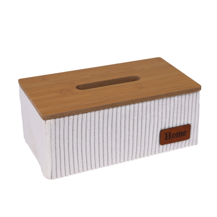 Suport servetele, GS, Bambus, Velour, 23.5x13.5x10 cm, Diverse Culori, Home Edition