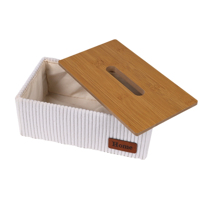 Suport servetele, GS, Bambus, Velour, 23.5x13.5x10 cm, Diverse Culori, Home Edition