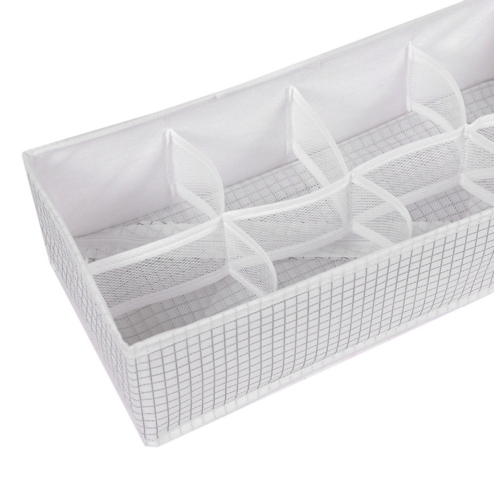 Organizator, Nattyea, Pentru imbracaminte, Textil, 8 compartimente, 32x15x10 cm, Alb
