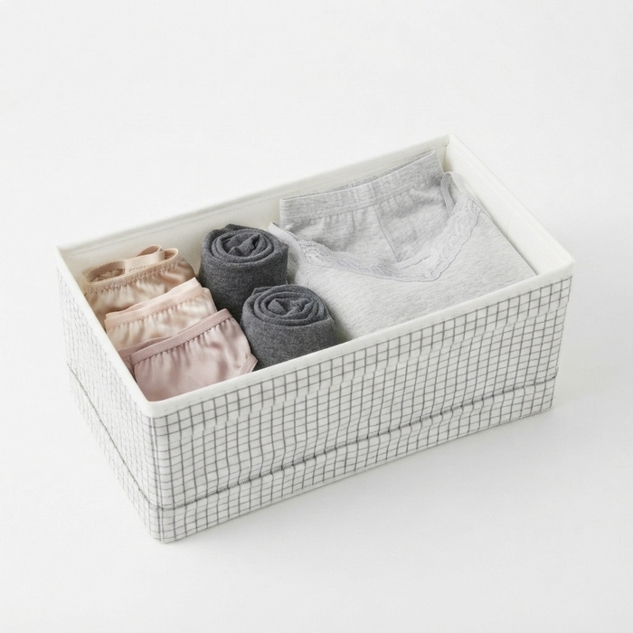 Organizator, GS, Pentru imbracaminte, Textil, 28x14x13 cm, Alb