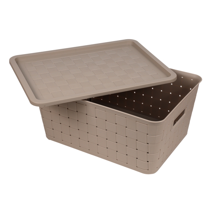 Cos depozitare, GS, Plastic, 39.5x30x18.5 cm, Diverse Culori, Cu capac