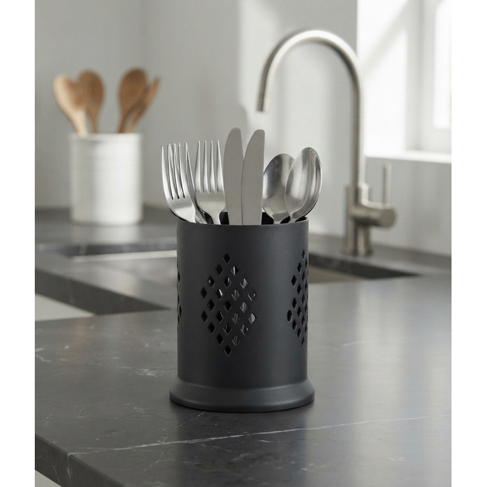 Suport tacamuri, GS, Metal, 10x14 cm, Negru