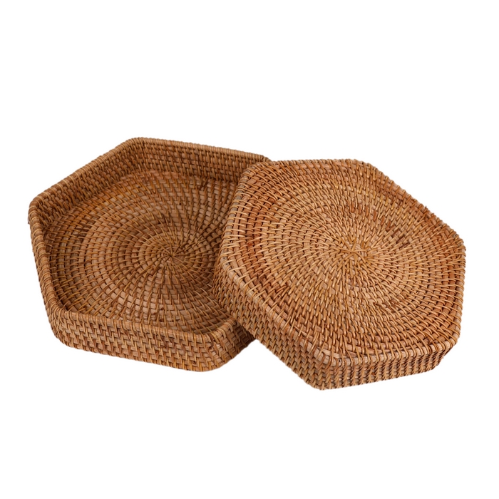 Basket set, GS, 2 pieces, Braided wire, 25x5 cm, 27x5 cm, Hexagon