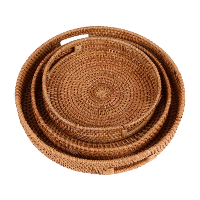 Basket set, GS, 3 pieces, Braided wire, 35x6 cm, 30x5 cm, 25x5 cm, Round