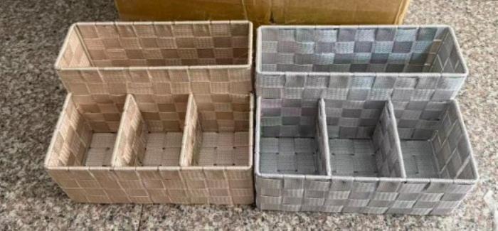 Cos depozitare, GS, Textil, 26x20x11 cm, 4 compartimente, 16 cm, Diverse Culori
