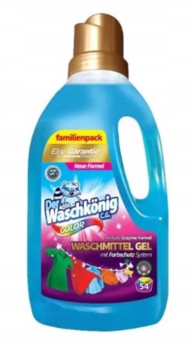 Средство для стирки, DER WASCHKONIG, Жидкий, 1.625 L, Color, 54 (стир.)