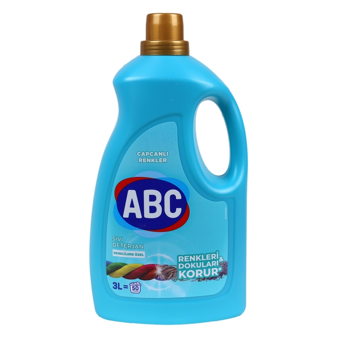 Detergent rufe, ABC, Lichid, 3 L, Color, 50 spalari