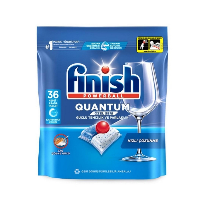 Detergent vase, FINISH, Masina de spalat vase, 36 piese, Quantum All in 1