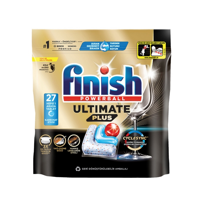 Detergent vase, FINISH, Masina de spalat vase, 27 piese, Ultimate Plus