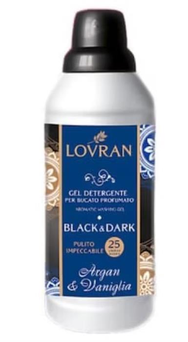 Порошок стиральный автомат, Lovran, Жидкий, 1 Л, Black and Dark Garments, 25 стирок