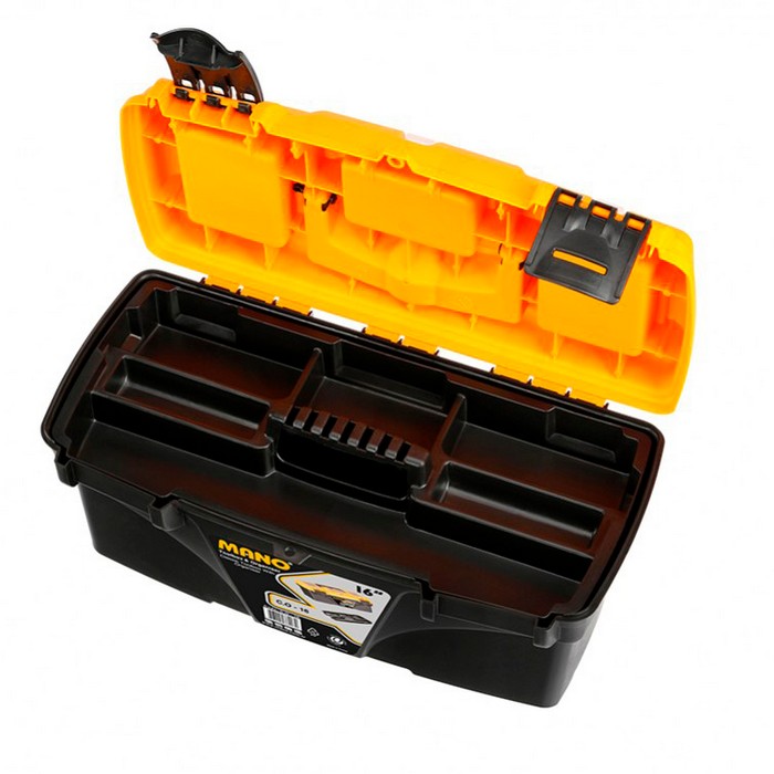 Organizator instrumente, MANO, Polipropilena, Galben/Negru, 41cm, 21cm, 19.3cm