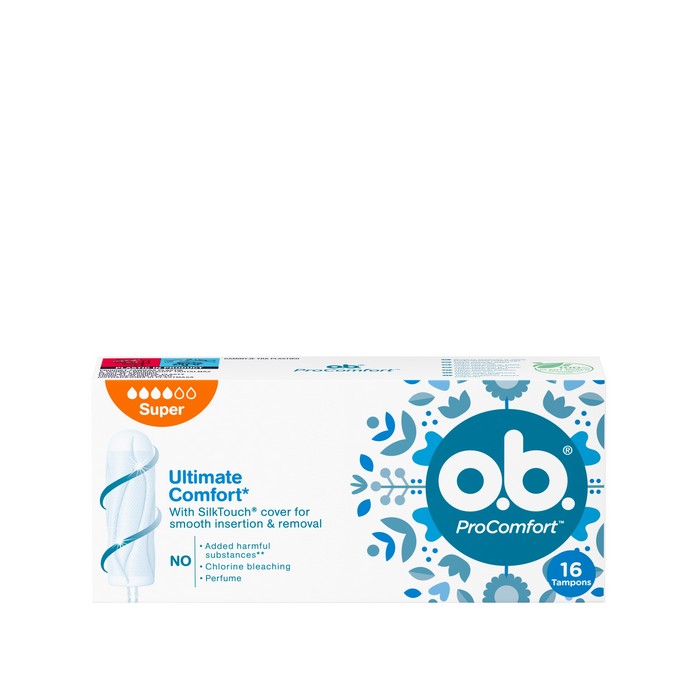 Гигиенические тампоны, O.B., 4 капли, 16 предметов, ProComfort, Super