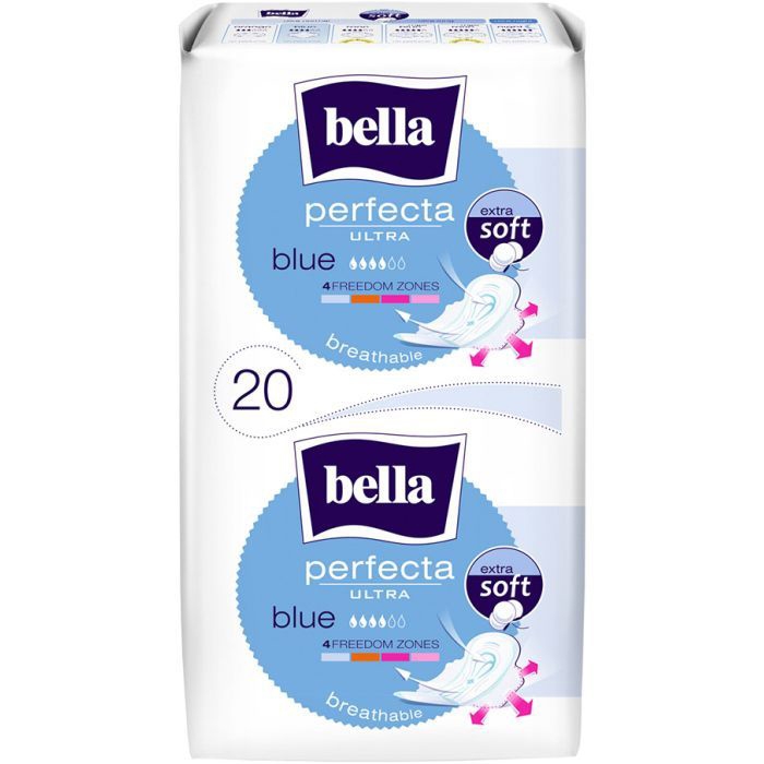 Sanitary pads, BELLA, 4 drops, 20 pieces, Ultra Blue
