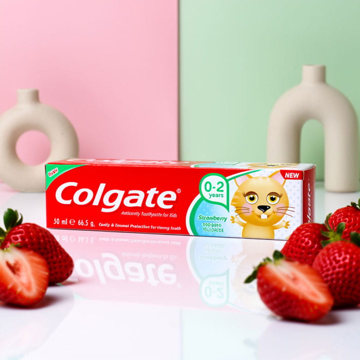 Pasta de dinti, COLGATE, 50ml, Pentru Copii, 0-2 ani, Capsuni, Pasta de dinti