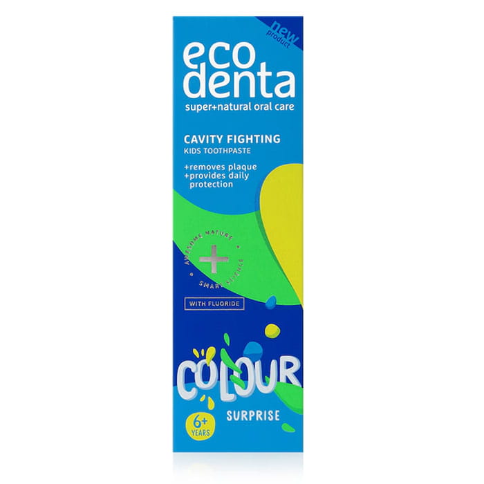 Pasta de dinti, ECODENTA, 75 ml, Pentru Copii, Color surprise, Pasta de dinti