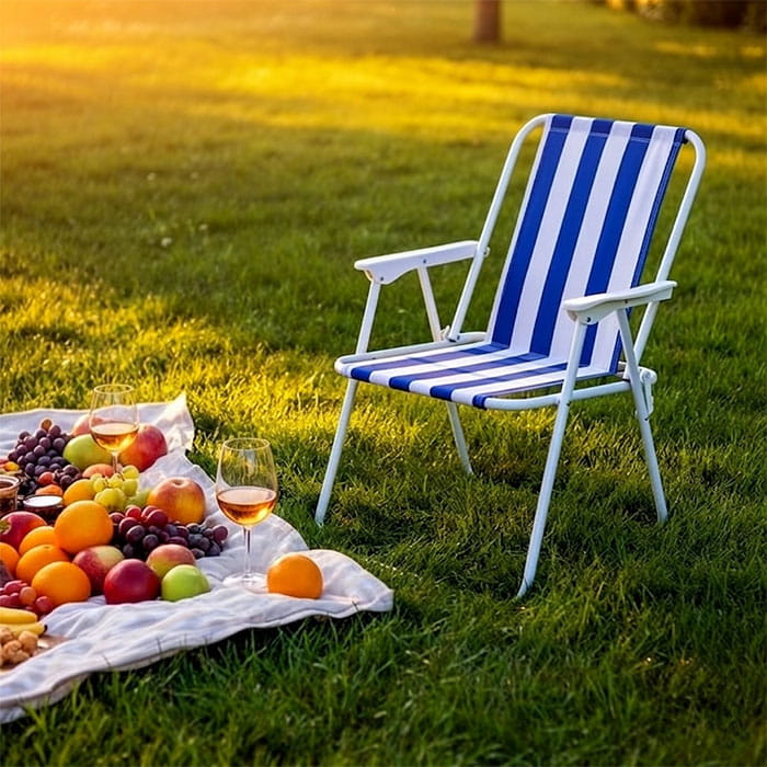 Scaun pliant pentru picnic, OutdooR, 52cm, 44cm, 74cm, Textil/Plastic, Diverse Culori, Pliabil, Scaun pliabil, Camping/Picnic/Plaja/Pescuit