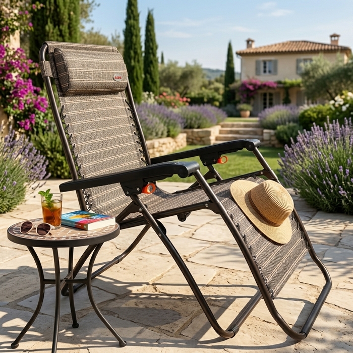 Scaun pliant pentru picnic, OutdooR, 180cm, 65cm, 110cm, Metal/Tesatura