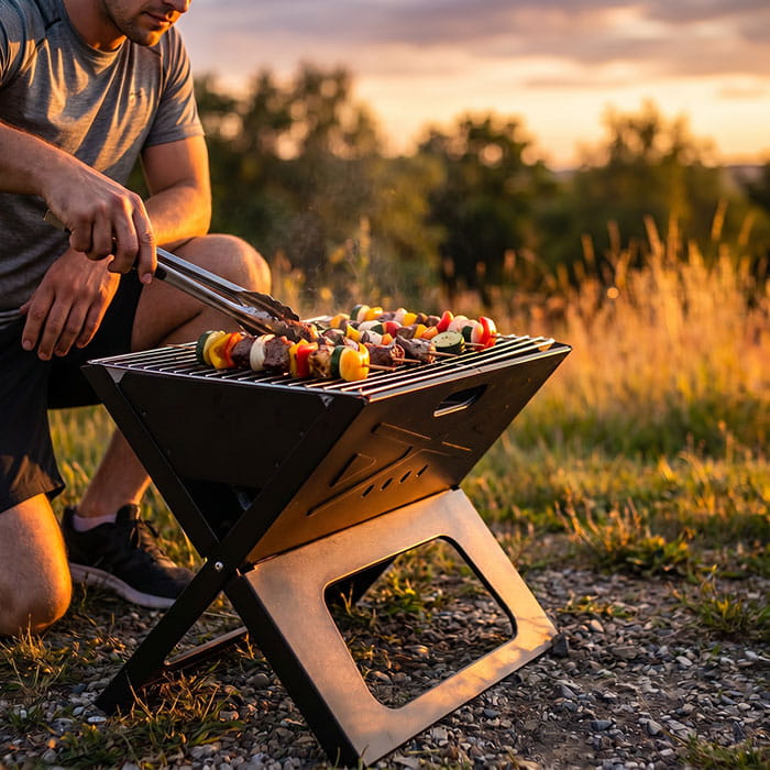 Barbeque, GS, 44cm, 30cm, 35cm, Metal, Black, Grill