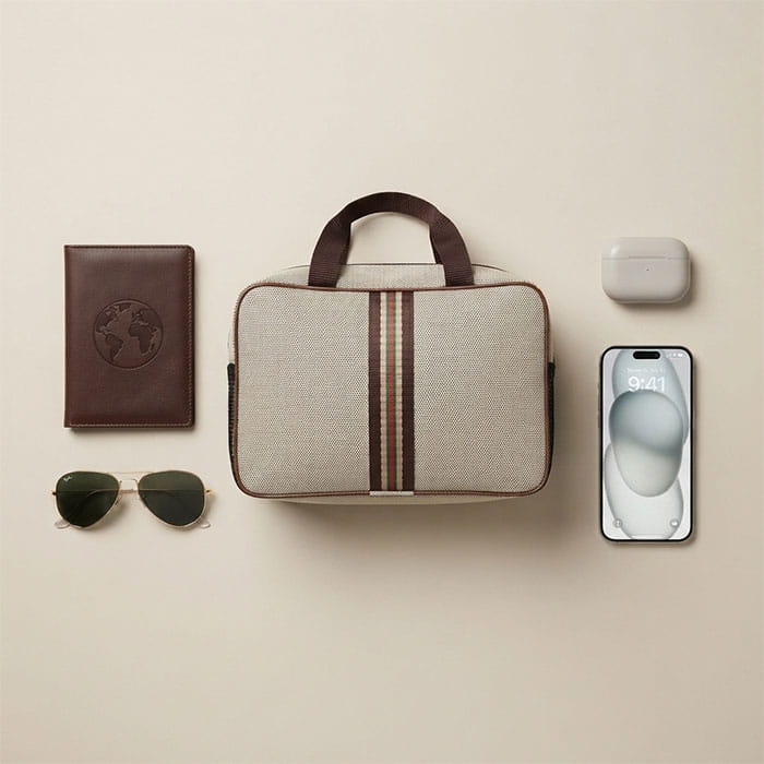 Bag, GS, PVC, 26x18x9cm, Gray/Brown