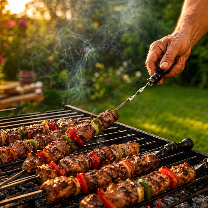 Skewer, GS, 70cm, 2.5cm, 1cm, Wood, Black, Skewer