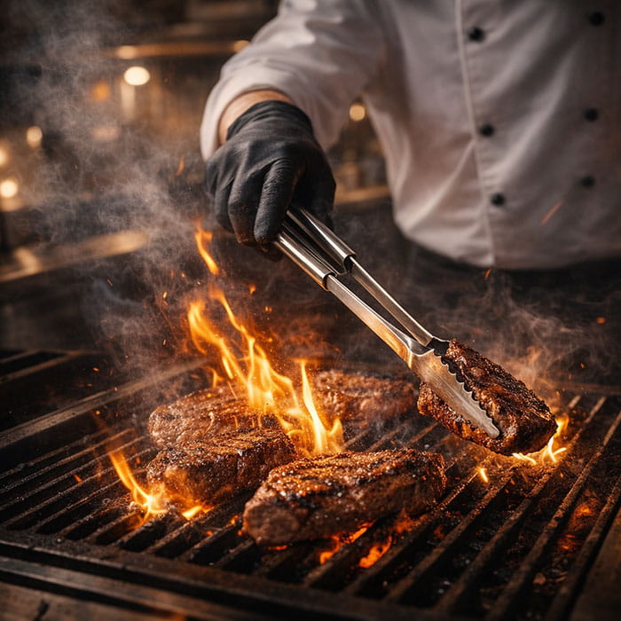 Cleste gratar, BBQ, 40cm, Otel, Cleste gratar