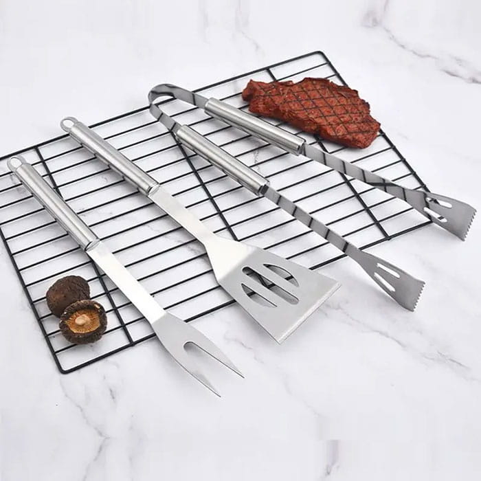 Set cleste gratar, BBQ, 33cm, Otel, 3 buc, Set cleste gratar