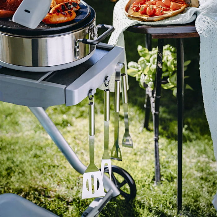 Set cleste gratar, BBQ, 33cm, Otel, 3 buc, Set cleste gratar