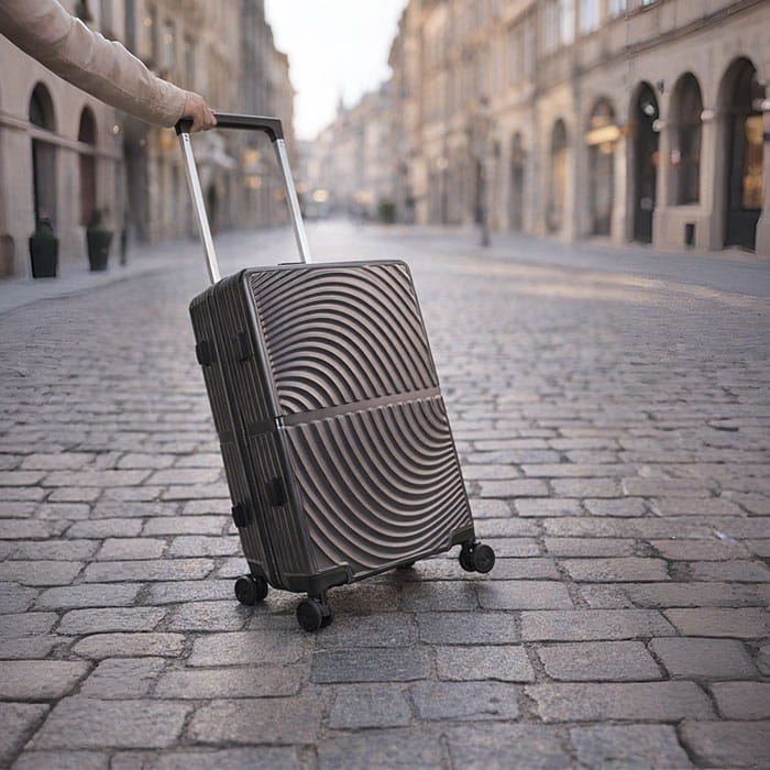 Set valize de voiaj, Travel Time, Polipropilena, Gri, 2 buc, Cu roti, Cu maner, Set valize de voiaj