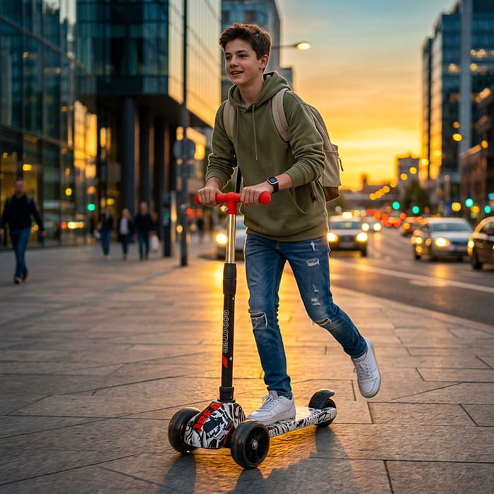 Scooter, Scooter, Metal/Plastic, 3 wheels, Various Colors