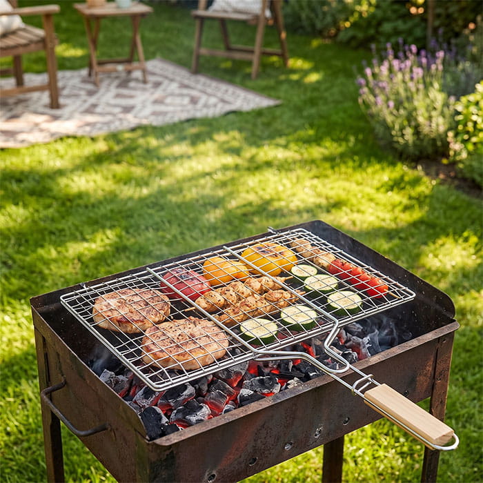 Gril gratar, BBQ, Otel Inoxidabil, 30 cm, 20 cm, Gril gratar, Bej