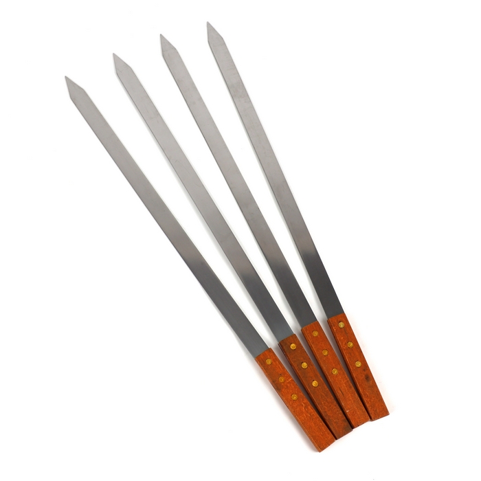 Set ace frigarui, BBQ, 4 piese, Otel Inoxidabil, 60 cm, 2.3 cm, 2 mm