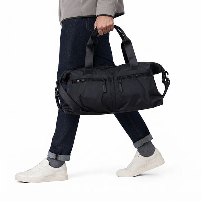 Sport bag, GS, 50 cm, 28 cm, Eco Leather, Black