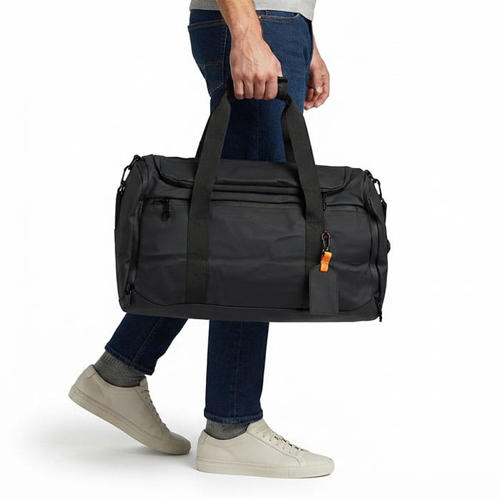 Sport bag, GS, 48 cm, 23 cm, Eco Leather, Black