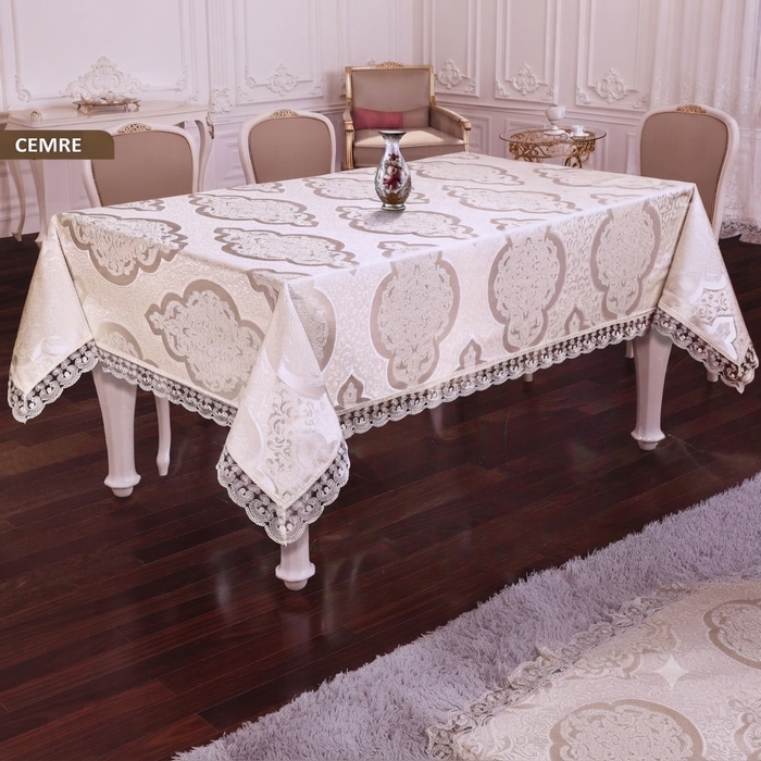 Tablecloth, ATAK HOME, 160x220 cm, 10 people, Cemere, Polyester, Cream