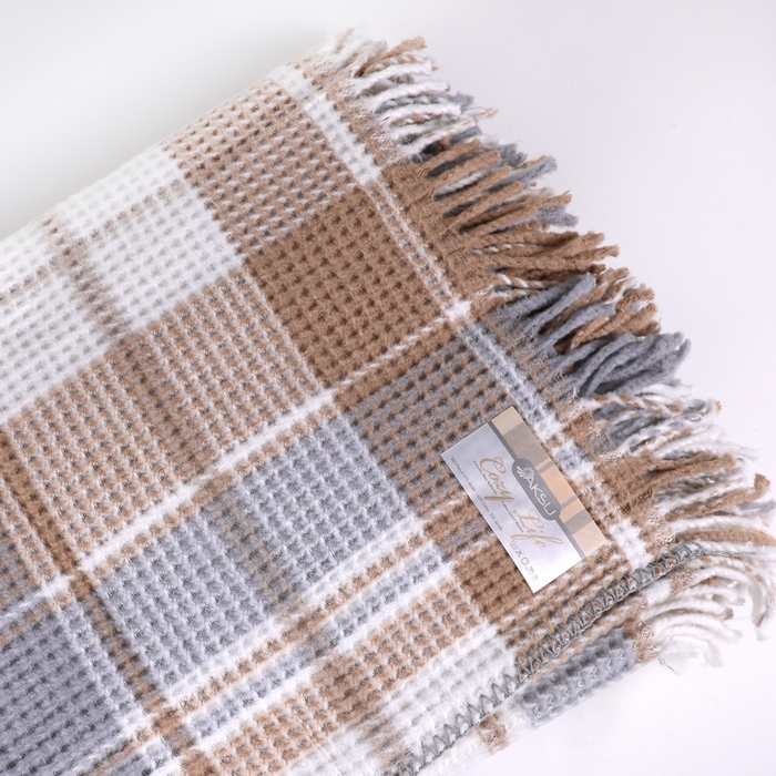 Blanket, AKSU, Cozy Life, 180x220cm, Beige, Cotton, Turkey
