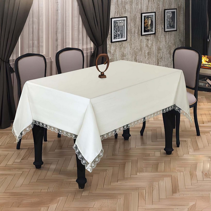 Скатерть, ATAK HOME, 160x220 cм, 10 человек, Kadeka, Полиэстер, Кремовый