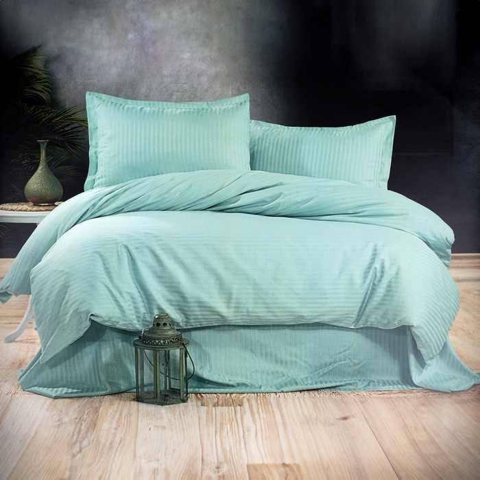 Bed linen set, DA VINCI, 4 pcs, Double Size, 200x220cm, 240x260cm, 50x70cm, Satin, Mint, 240x260cm, Turkey