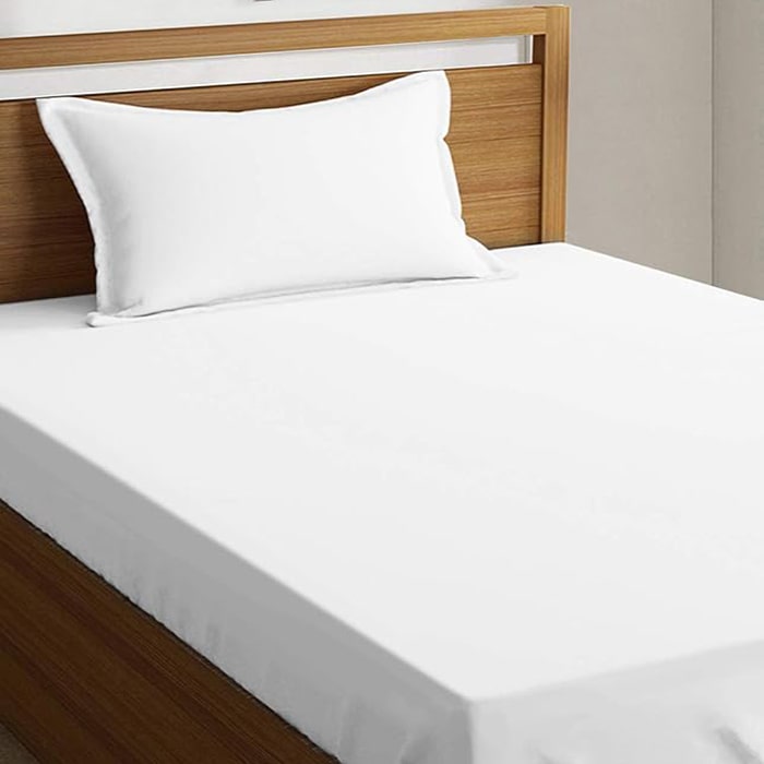 Bed sheet with elastic band, JORJ-TEX, Cotton, 180x220cm, White, Moldova