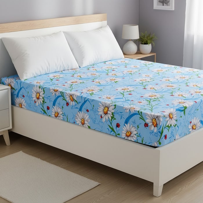 Bed sheet with elastic band, JORJ-TEX, Cotton, 200x160, Various Colors, Moldova