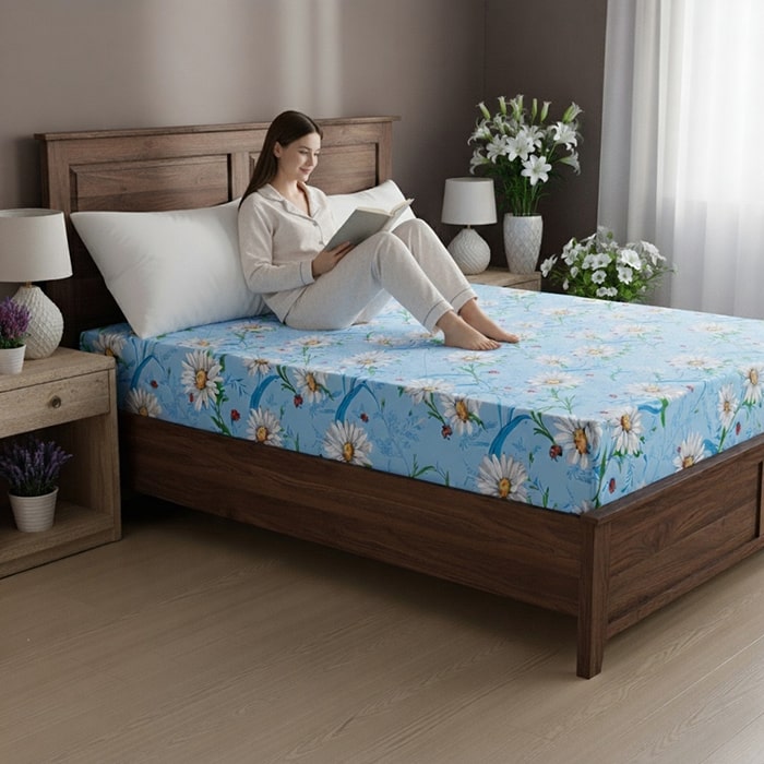 Bed sheet with elastic band, JORJ-TEX, Cotton, 200x160, Various Colors, Moldova