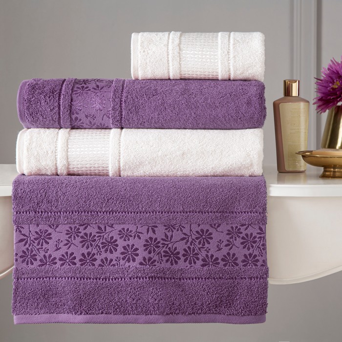 Bath towel, OZDILEK, Cotton, 70x150 cm, Visiniu