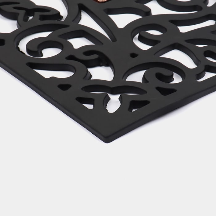 Входной коврик, GS, 43x73 см, Прямоугольная, Черный, Внешний, Надпись "Welcome", Резинка